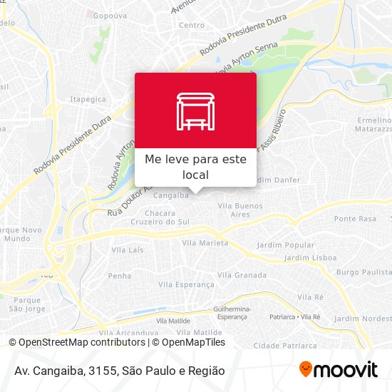 Av. Cangaiba, 3155 mapa