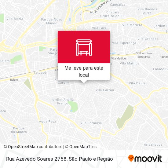 Rua Azevedo Soares 2758 mapa