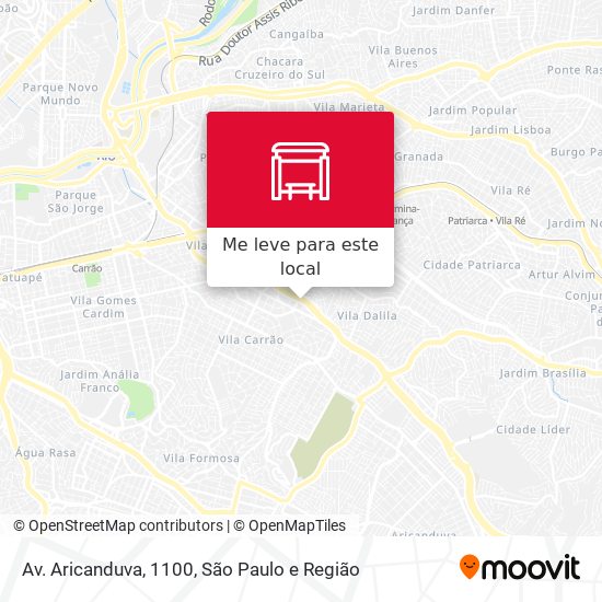 Av. Aricanduva, 1100 mapa