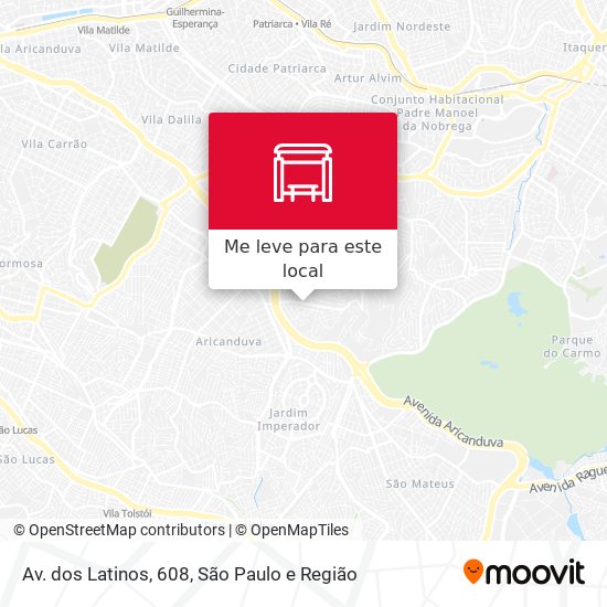 Av. dos Latinos, 608 mapa