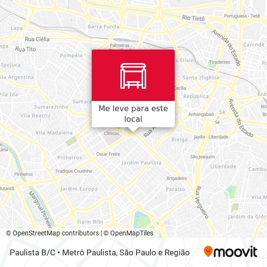 Paulista B/C • Metrô Paulista mapa