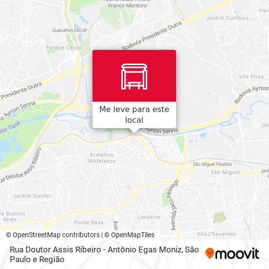 Rua Doutor Assis Ribeiro - Antônio Egas Moniz mapa