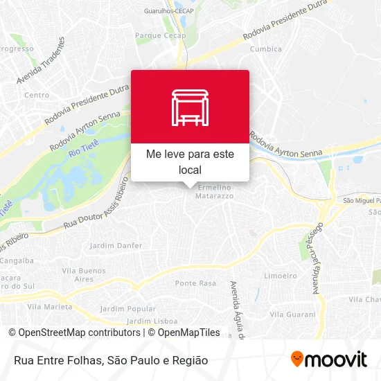 Rua Entre Folhas mapa