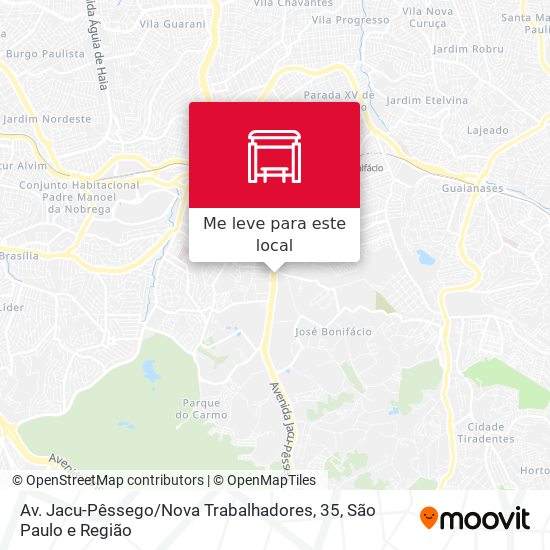 Av. Jacu-Pêssego / Nova Trabalhadores, 35 mapa