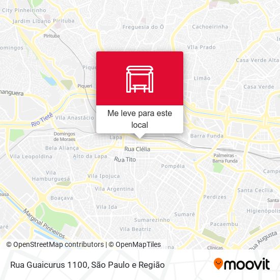 Rua Guaicurus 1100 mapa
