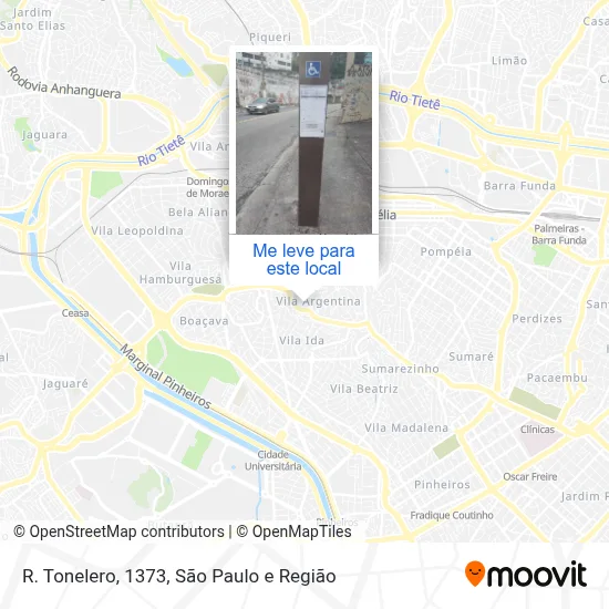 R. Tonelero, 1373 mapa