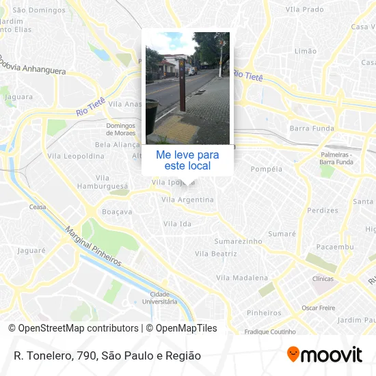 R. Tonelero, 790 mapa