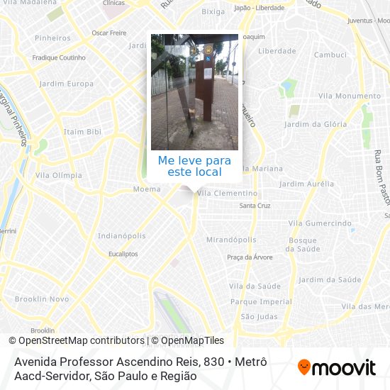 Avenida Professor Ascendino Reis, 830 • Metrô Aacd-Servidor mapa