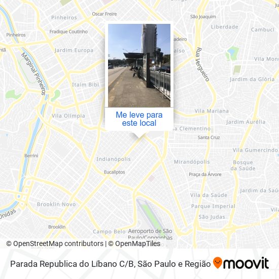 Parada Republica do Líbano C/B mapa