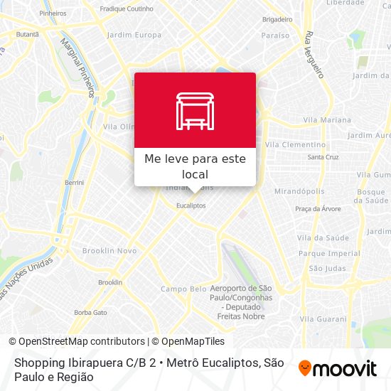 Shopping Ibirapuera C / B 2 • Metrô Eucaliptos mapa