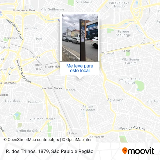 R. dos Trilhos, 1879 mapa
