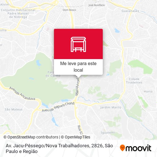 Av. Jacu-Pêssego / Nova Trabalhadores, 2826 mapa