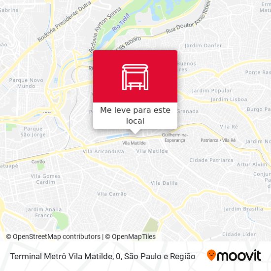 Terminal Metrô Vila Matilde, 0 mapa