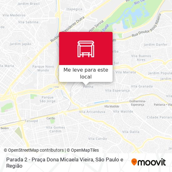 Parada 2 - Praça Dona Micaela Vieira mapa