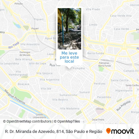 R. Dr. Miranda de Azevedo, 814 mapa