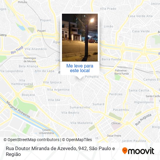 Rua Doutor Miranda de Azevedo, 942 mapa