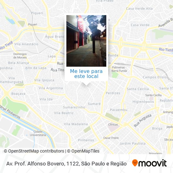 Av. Prof. Alfonso Bovero, 1122 mapa