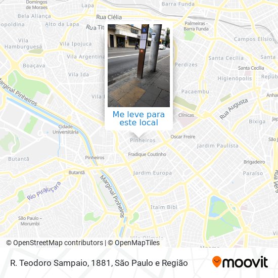 R. Teodoro Sampaio, 1881 mapa