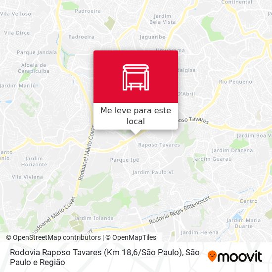 Rodovia Raposo Tavares (Km 18,6 / São Paulo) mapa