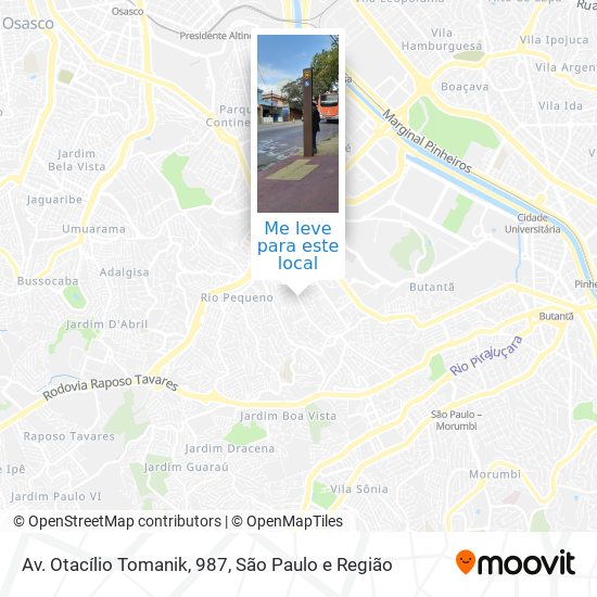 Av. Otacílio Tomanik, 987 mapa