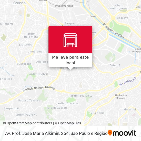 Av. Prof. José Maria Alkimin, 254 mapa