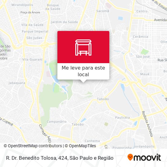 R. Dr. Benedito Tolosa, 424 mapa