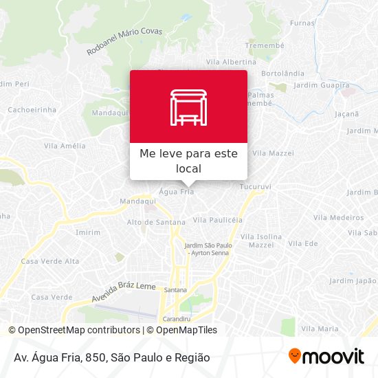 Av. Água Fria, 850 mapa