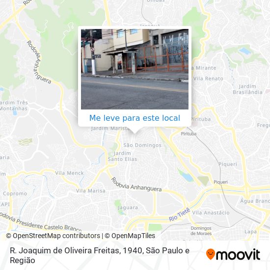 R. Joaquim de Oliveira Freitas, 1940 mapa