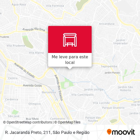 R. Jacarandá Preto, 211 mapa