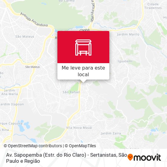 Av. Sapopemba (Estr. do Rio Claro) - Sertanistas mapa