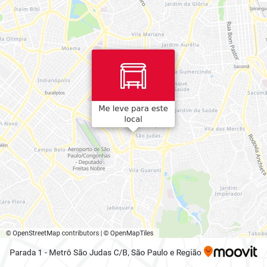 Parada 1 - Metrô São Judas C/B mapa