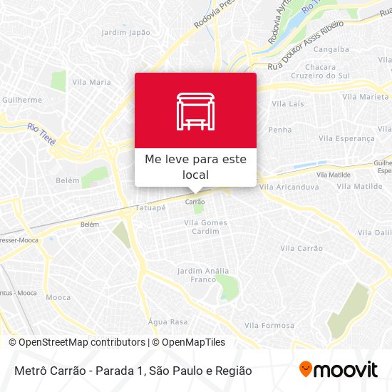 Metrô Carrão - Parada 1 mapa