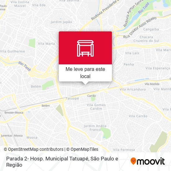 Parada 2 - Hosp. Municipal Tatuapé mapa