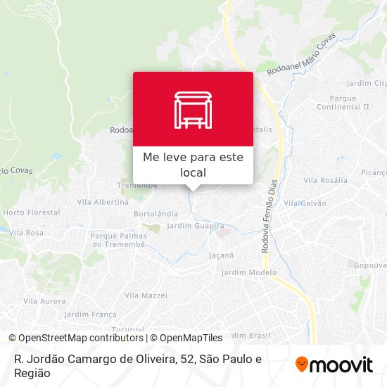 R. Jordão Camargo de Oliveira, 52 mapa