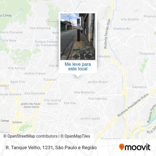 R. Tanque Velho, 1231 mapa