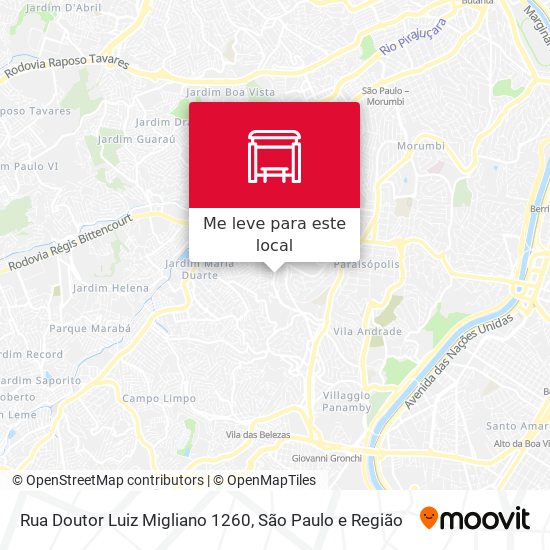 Rua Doutor Luiz Migliano 1260 mapa