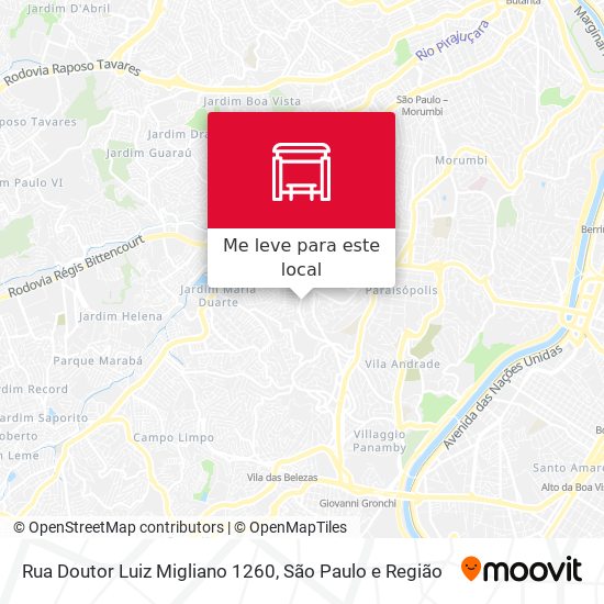 Rua Doutor Luiz Migliano 1260 mapa