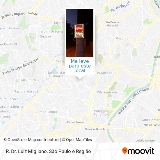 R. Dr. Luiz Migliano mapa