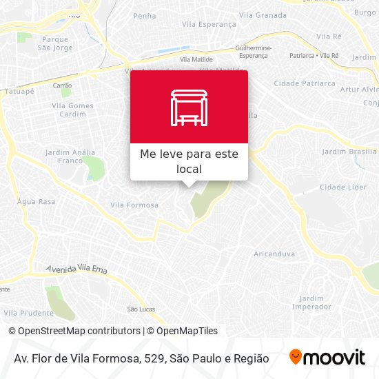 Av. Flor de Vila Formosa, 529 mapa