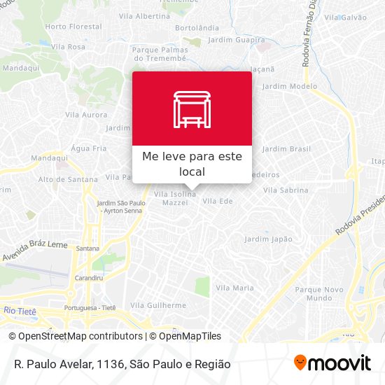 R. Paulo Avelar, 1136 mapa
