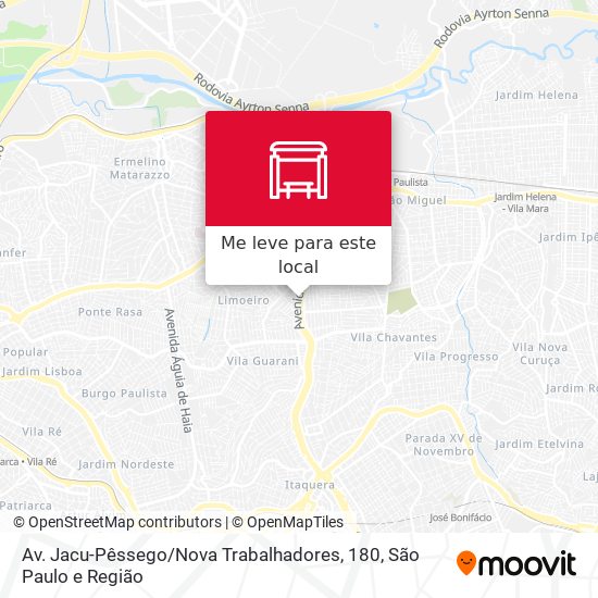 Av. Jacu-Pêssego / Nova Trabalhadores, 180 mapa