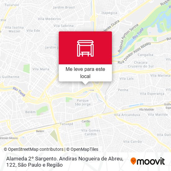 Alameda 2º Sargento. Andiras Nogueira de Abreu, 122 mapa
