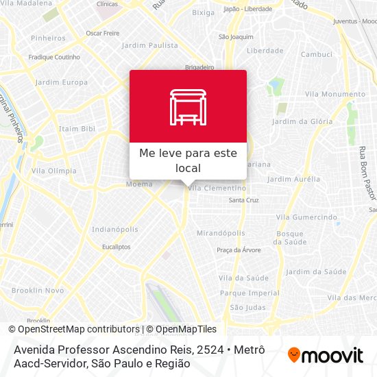Avenida Professor Ascendino Reis, 2524 • Metrô Aacd-Servidor mapa