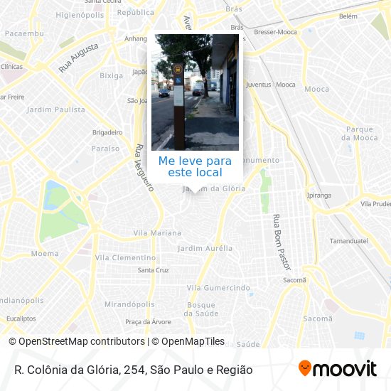 R. Colônia da Glória, 254 mapa
