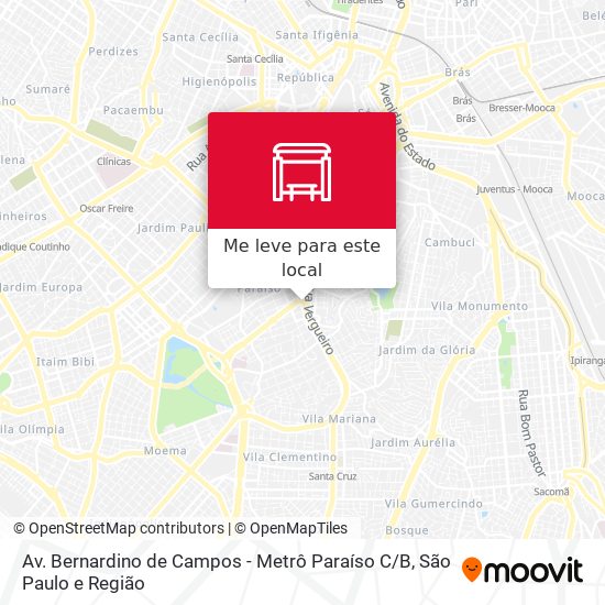 Av. Bernardino de Campos - Metrô Paraíso C / B mapa