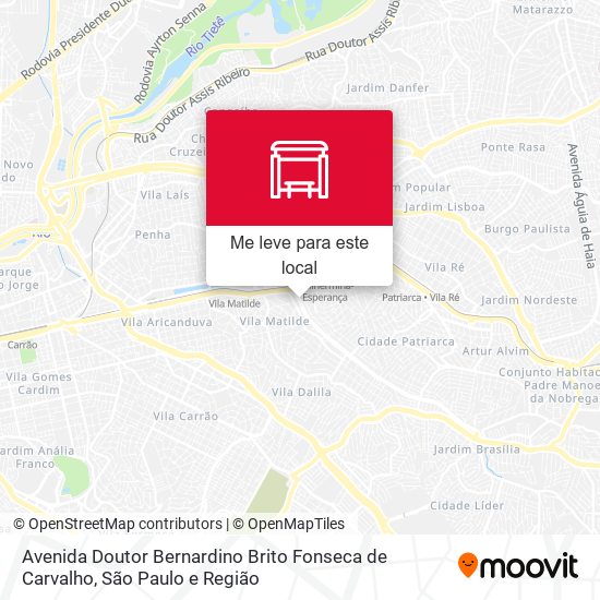 Avenida Doutor Bernardino Brito Fonseca de Carvalho mapa