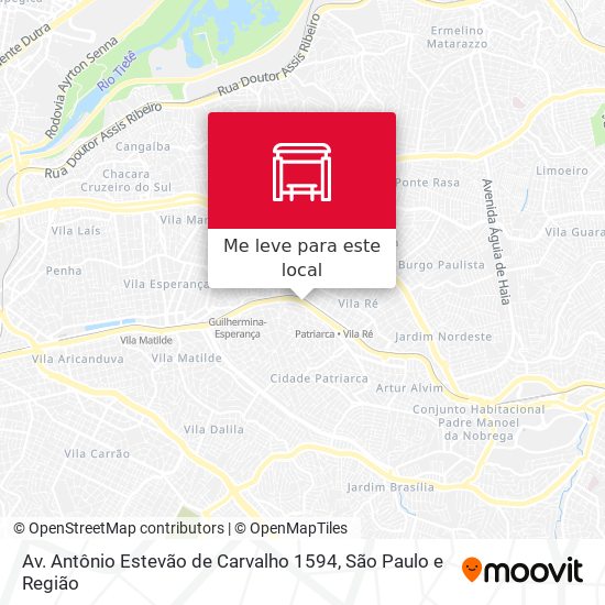 Av. Antônio Estevão de Carvalho 1594 mapa