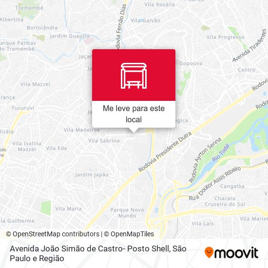 Avenida João Simão de Castro- Posto Shell mapa