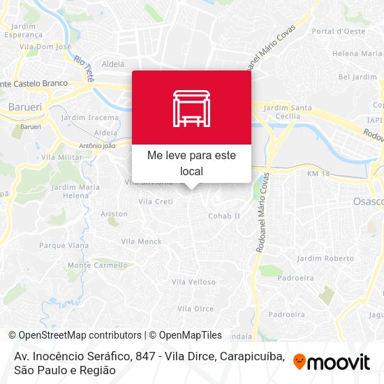 Av. Inocêncio Seráfico, 847 - Vila Dirce, Carapicuíba mapa