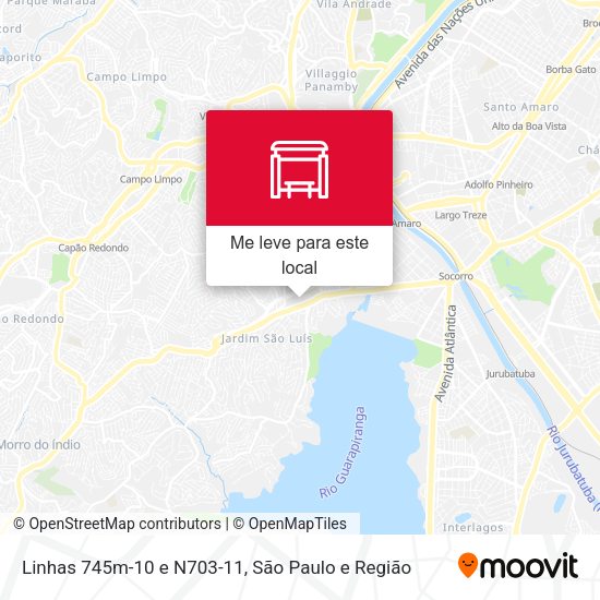 Linhas 745m-10 e N703-11 mapa